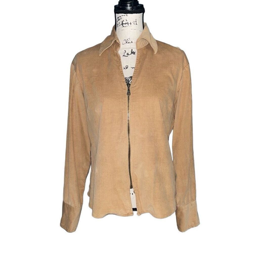 Harve’ Benard by Benard Holtz tan corduroy‎ zip up jacket large